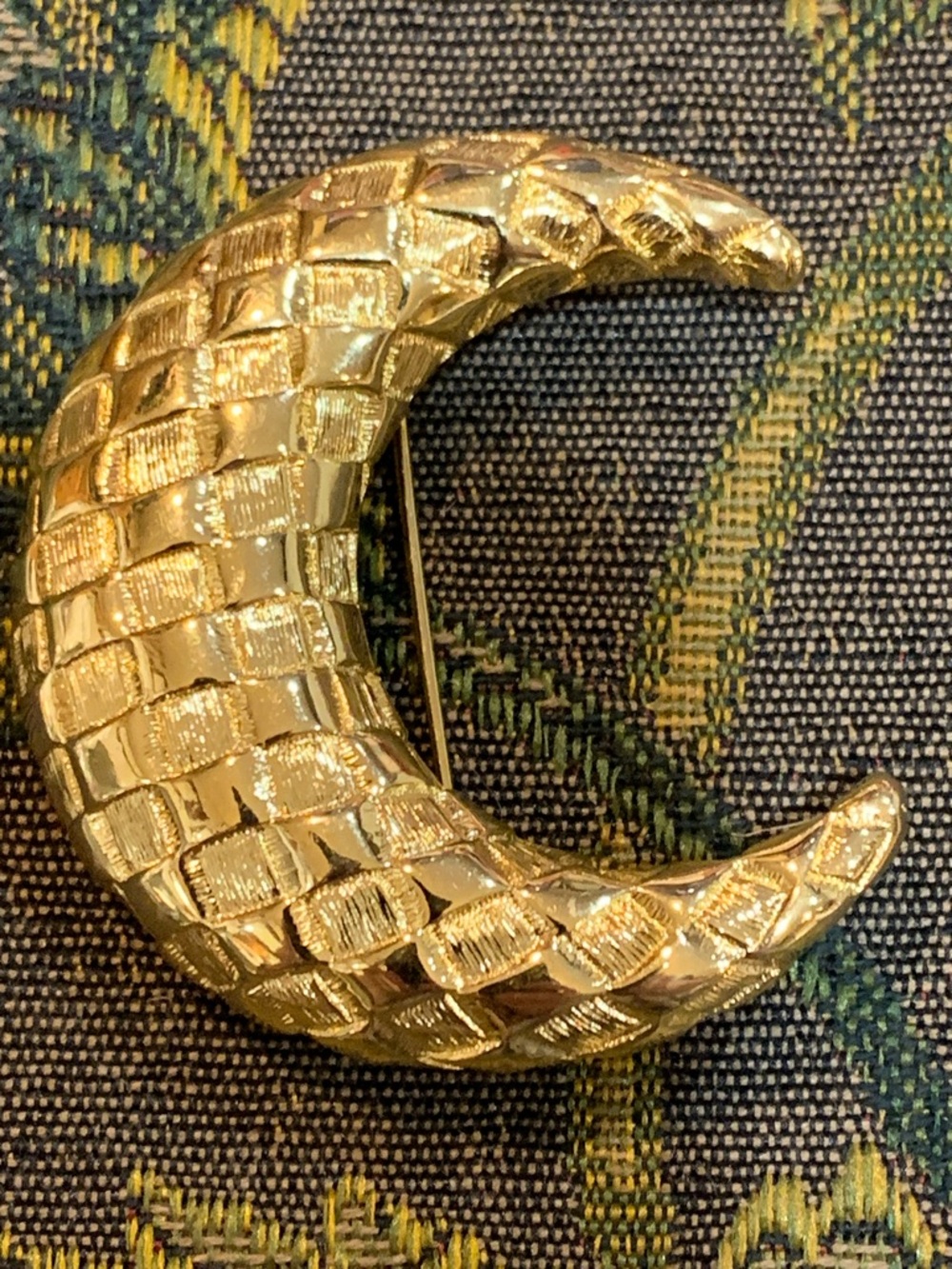Vintage Signed JBK Crescent Brooch